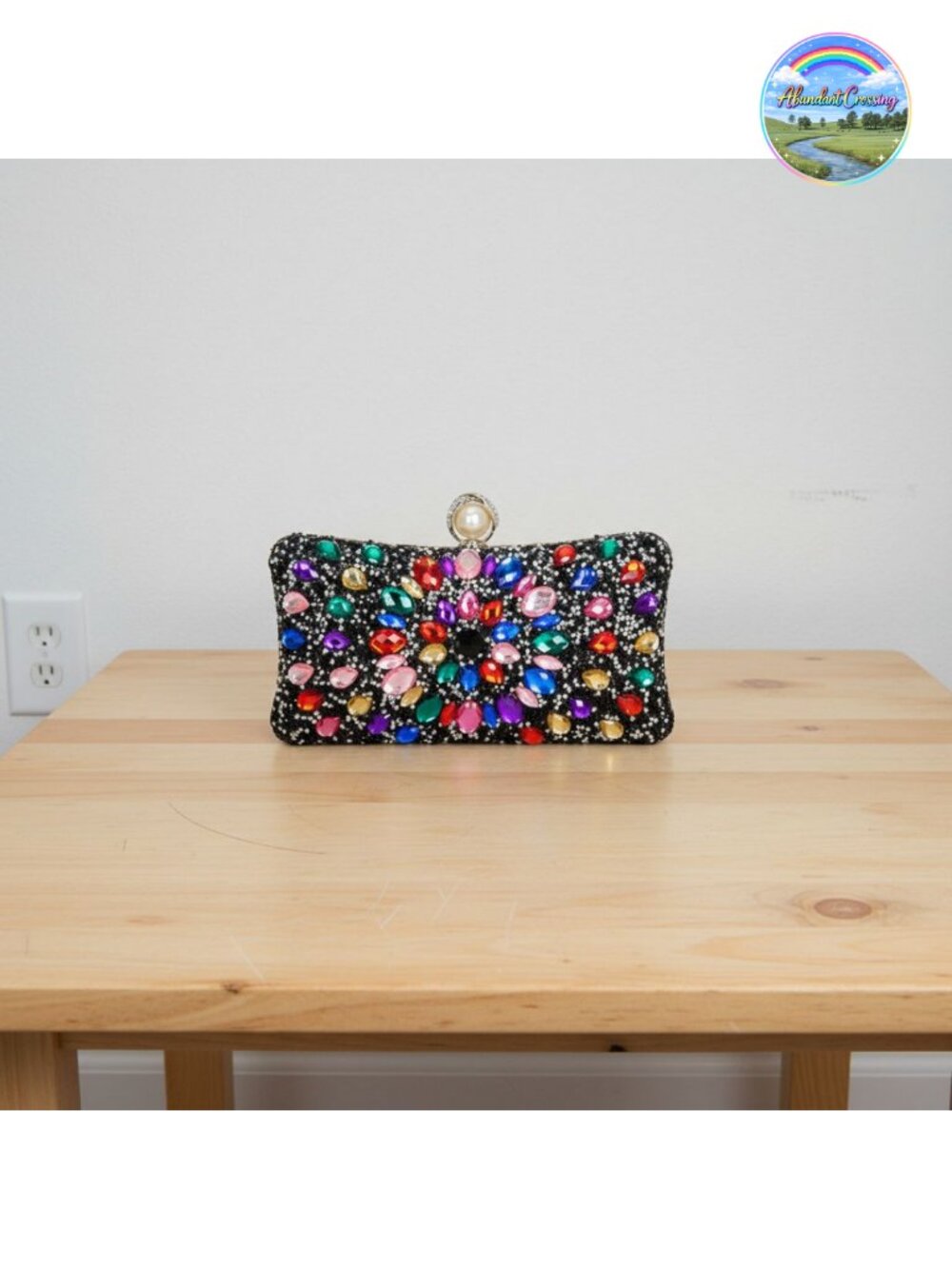Rhinestone Clutch Evening Bag Sparkly Party Purse with Detachable Chain